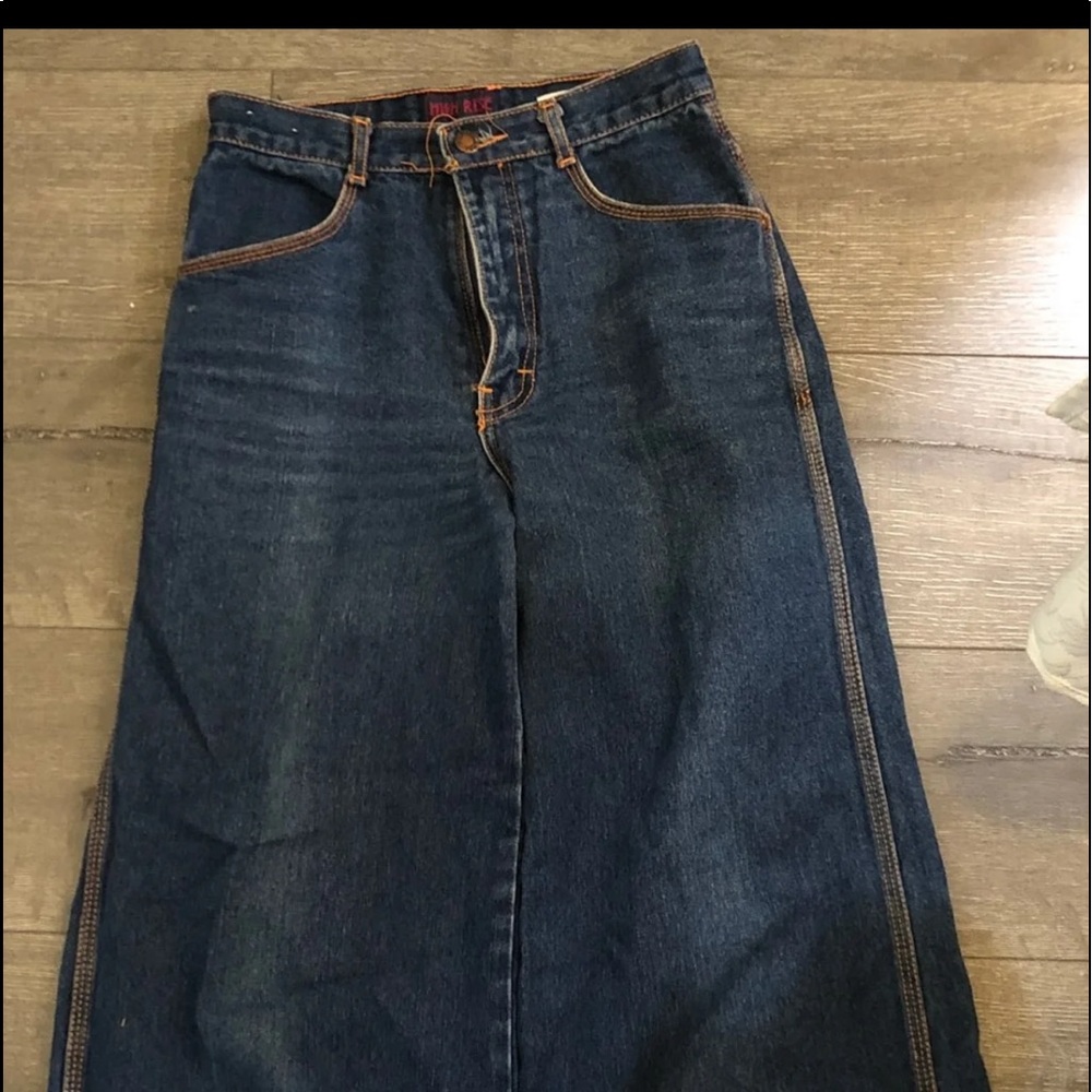 90’s Cropped Wide Leg High Rise Jeans